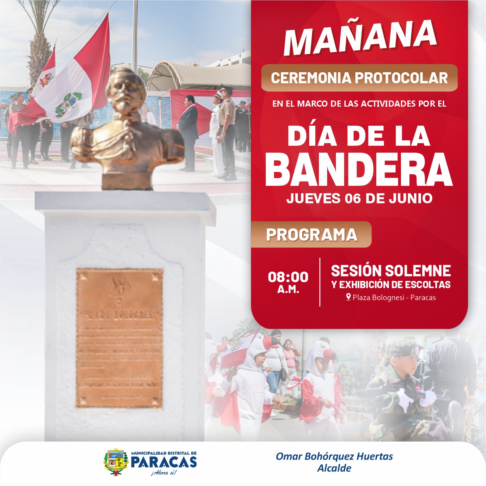 Ceremonia protocolar por el día de la bandera