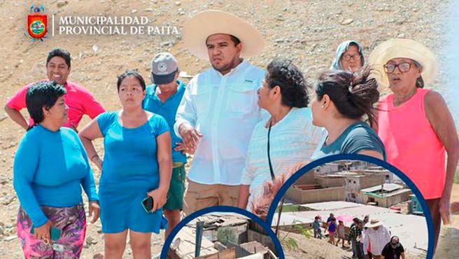 Alcalde Pedro Cuadros visitó tres sectores vulnerables en temporada de lluvias de la zona baja de Paita