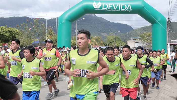 Huánuco: Devida y Dirandro organizan carrera 7K "Yo Vivo Sin Drogas" en Tingo María