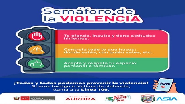  El #SemáforoDeLaViolencia nos ayuda a identificar las señales de alerta y a tomar medidas para prevenirlas.  Si te encuentras en una relación donde sufres de alguno de estos tipos de violencia ¡Actúa y llama a la  #Línea100!
¡Comparte esta información porque todas y todos podemos prevenir la violencia!
#MunicipalidadDistritalDeAsia
#PorelDesarrollodeAsia
#IsaiasAlcantaraAlcaldedeAsia