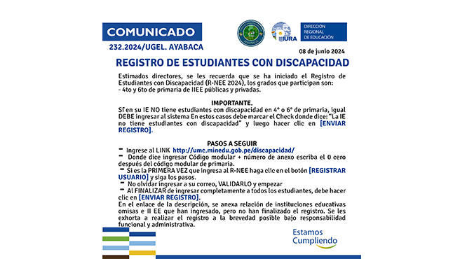 Registro de Estudiantes con Discapacidad