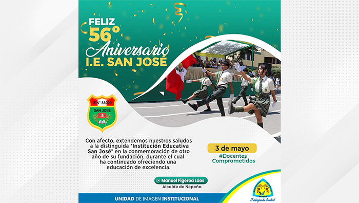 Feliz 56ยฐ Aniversario I.E. San Josรฉ
