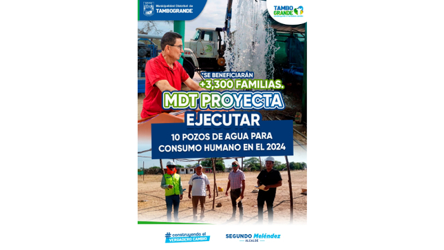 𝗠𝗗𝗧 𝗣𝗥𝗢𝗬𝗘𝗖𝗧𝗔 𝗣𝗘𝗥𝗙𝗢𝗥𝗔𝗥 𝟭𝟬 𝗣𝗢𝗭𝗢𝗦 𝗗𝗘 𝗔𝗚𝗨𝗔 𝗣𝗔𝗥𝗔 𝗖𝗢𝗡𝗦𝗨𝗠𝗢 𝗛𝗨𝗠𝗔𝗡𝗢 𝗘𝗡 𝗘𝗟 𝟮𝟬𝟮𝟰