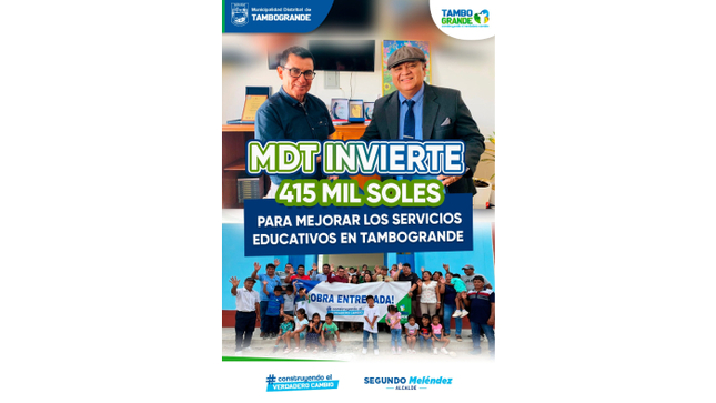 𝐌𝐃𝐓 𝐈𝐍𝐕𝐈𝐄𝐑𝐓𝐄 𝟒𝟏𝟓 𝐌𝐈𝐋 𝐒𝐎𝐋𝐄𝐒 𝐏𝐀𝐑𝐀 𝐌𝐄𝐉𝐎𝐑𝐀𝐑 𝐋𝐎𝐒 𝐒𝐄𝐑𝐕𝐈𝐂𝐈𝐎𝐒 𝐄𝐃𝐔𝐂𝐀𝐓𝐈𝐕𝐎𝐒 𝐄𝐍 𝐓𝐀𝐌𝐁𝐎𝐆𝐑𝐀𝐍𝐃𝐄