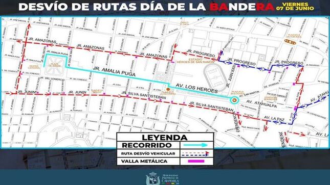 ✅Conoce todas las calles que estarán restringidades mañana 7 junio desde las 6:00 a. m. hasta las 1:00 p. m. 