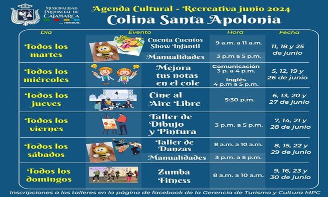 📣📣 Las actividades culturales continúan en nuestra Colina Santa Apolonia. ¡Tenemos lo mejor para toda la familia 🧑🧑🧒🧒 en diversión, educación y cultura! 📍Visítanos, todos los días hay algo nuevo para ti.
