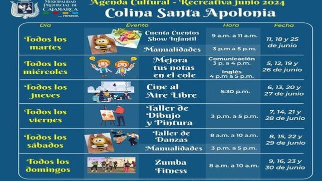 📣📣 Las actividades culturales continúan en nuestra Colina Santa Apolonia. ¡Tenemos lo mejor para toda la familia 🧑‍🧑‍🧒‍🧒 en diversión, educación y cultura! 📍Visítanos, todos los días hay algo nuevo para ti.