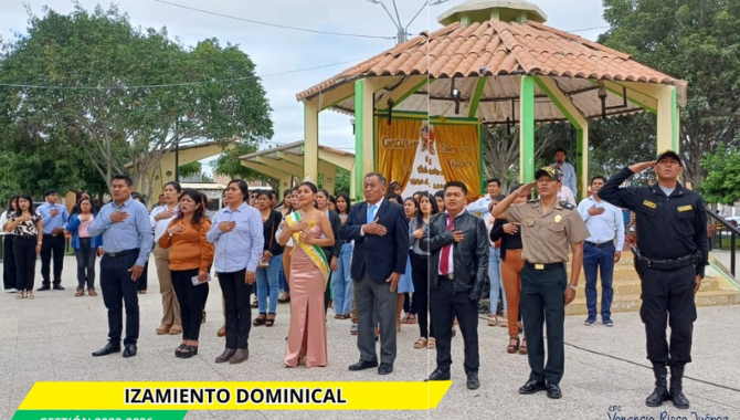 Ceremonia cívica dominical en la semana cultural