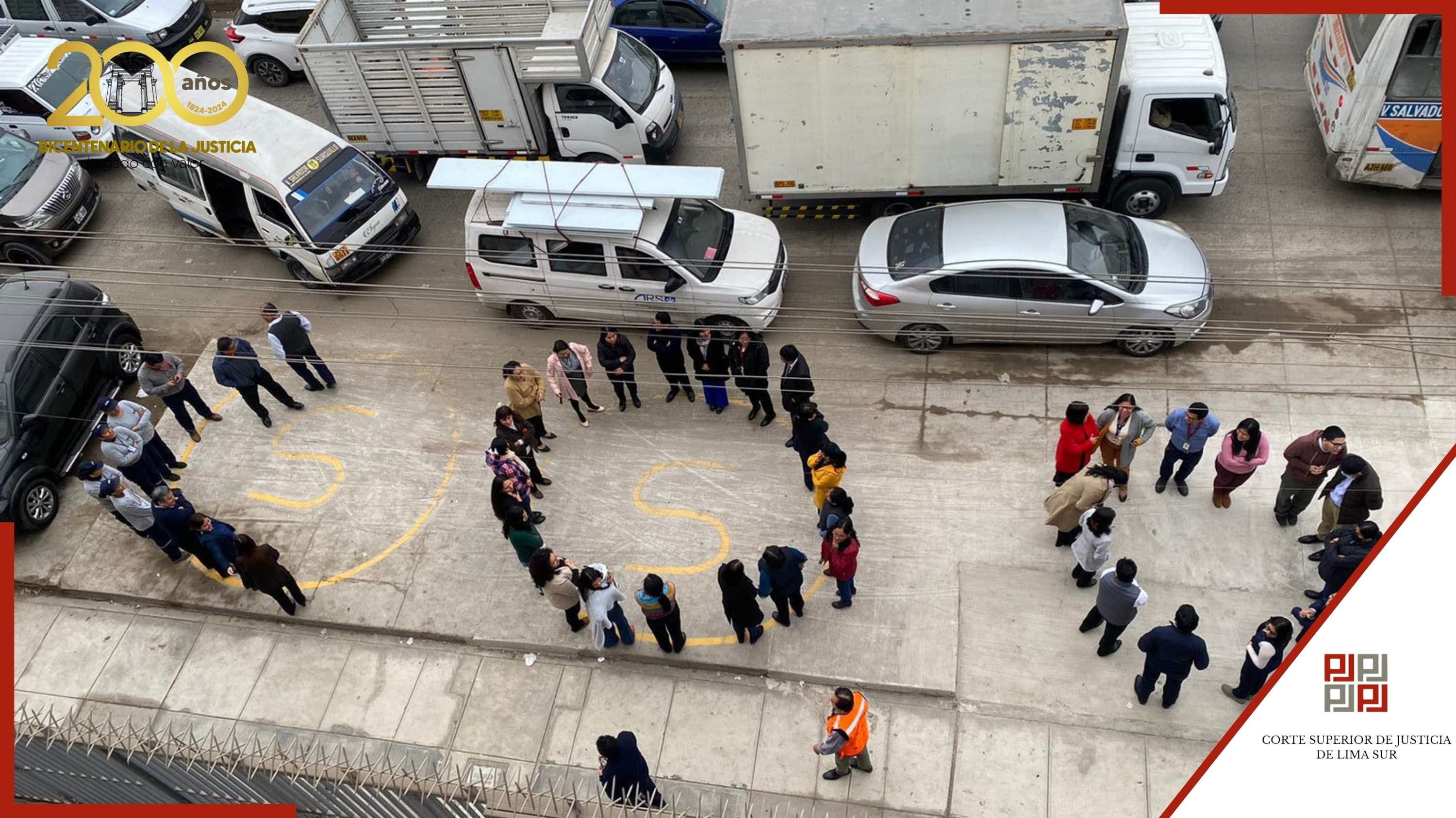 Gran Participación del personal de la Corte Superior de Justicia de Lima Sur en el Simulacro Nacional Multipeligro