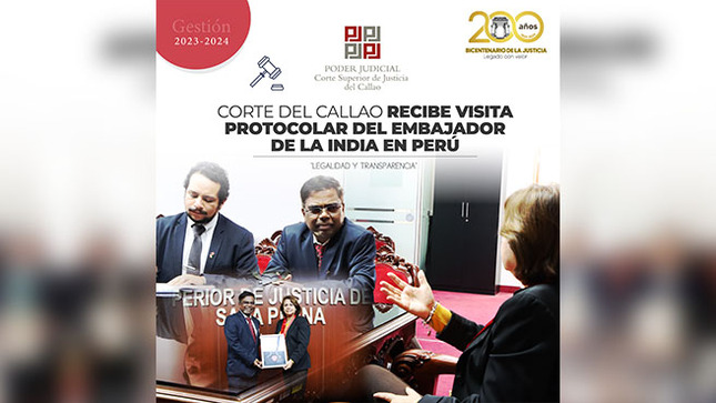 Corte Superior del Callao recibe visita protocolar del Embajador de la India en el Perú
