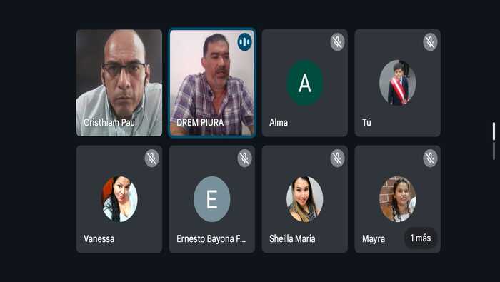Personal de la Drem Piura participa en Reunión Virtual del Procedimiento de Supervisión