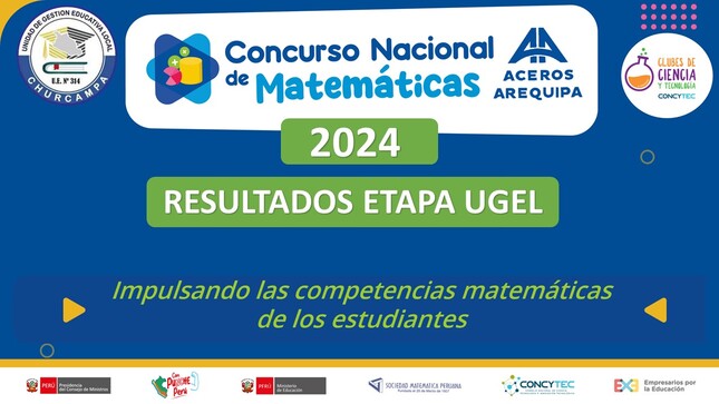 𝐑𝐞𝐬𝐮𝐥𝐭𝐚𝐝𝐨𝐬 𝐝𝐞𝐥 𝐂𝐨𝐧𝐜𝐮𝐫𝐬𝐨 𝐍𝐚𝐜𝐢𝐨𝐧𝐚𝐥 𝐝𝐞 𝐌𝐚𝐭𝐞𝐦𝐚́𝐭𝐢𝐜𝐚𝐬- 𝐀𝐜𝐞𝐫𝐨𝐬 𝐀𝐫𝐞𝐪𝐮𝐢𝐩𝐚 𝐄𝐭𝐚𝐩𝐚 𝐔𝐆𝐄