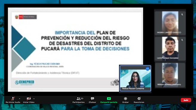 Cenepred se reúne con entidades locales y regionales para continuar con la elaboración de los planes de prevención en Junín