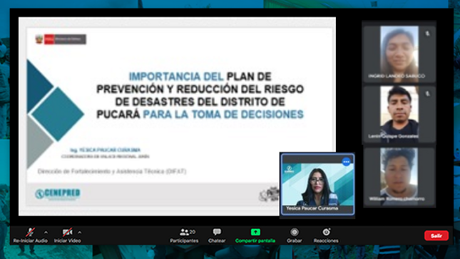 Cenepred se reúne con entidades locales y regionales para continuar con la elaboración de los planes de prevención en Junín