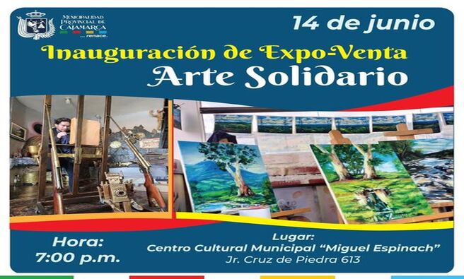 🎨. Artistas cajamarquinos se unen en favor de nuestro amigo Fernando Rodríguez Terrones, reconocido pintor cajamarquino 👨🎨.
Te invitamos a asistir a la inauguración de esta campaña de solidaridad en el 📍Centro Cultural Municipal “Miguel Espinach” a las 🕖 7:00 p.m.