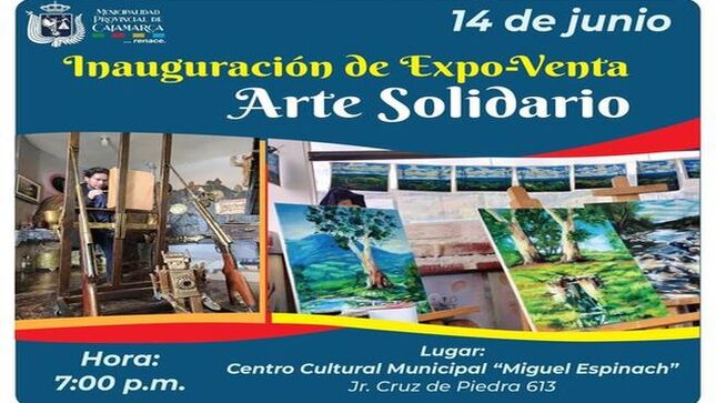 🎨. Artistas cajamarquinos se unen en favor de nuestro amigo Fernando Rodríguez Terrones, reconocido pintor cajamarquino 👨‍🎨.
Te invitamos a asistir a la inauguración de esta campaña de solidaridad en el 📍Centro Cultural Municipal “Miguel Espinach” a las 🕖 7:00 p.m.