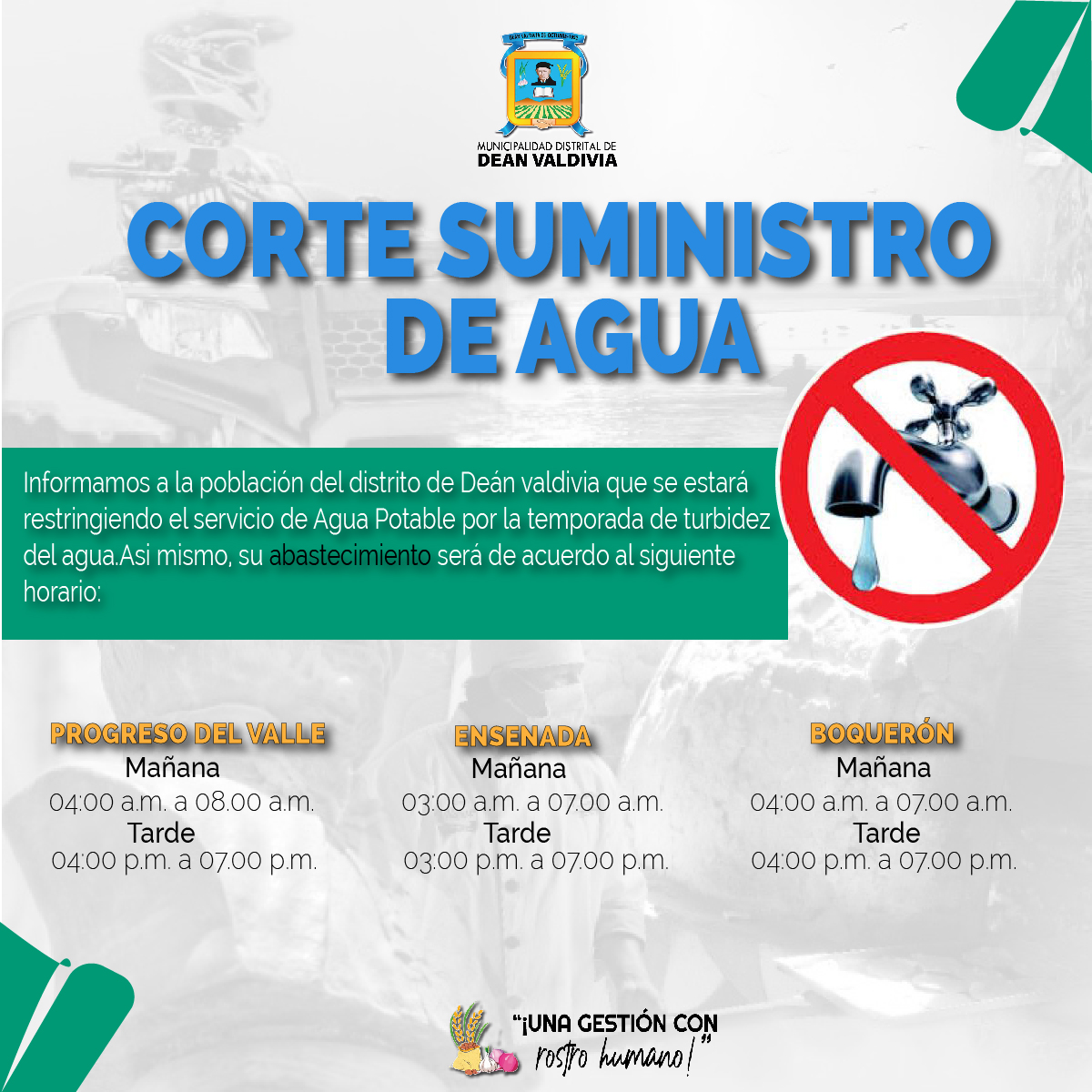 corte de suministro de agua