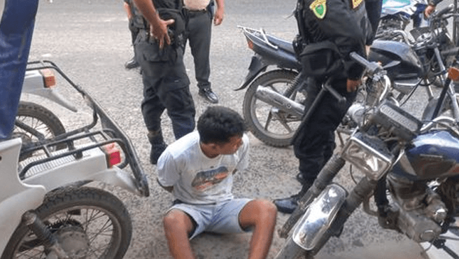 Serenazgo de Maynas logra capturar a roba moto