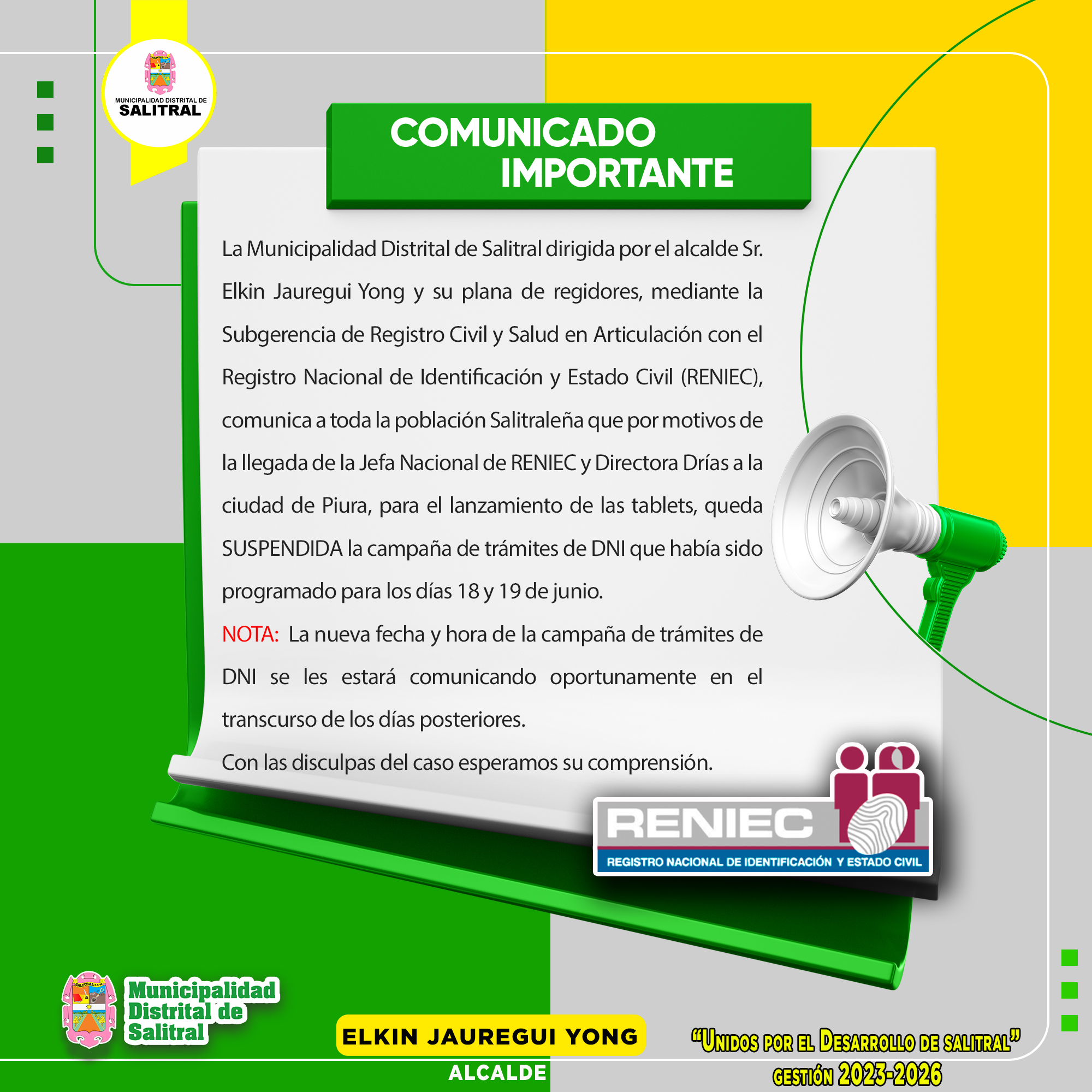 Comunicado Importante
