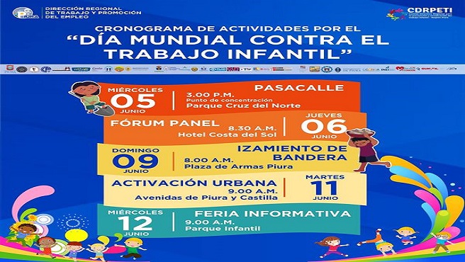La Direcci贸n Regional de Trabajo y Promoci贸n del Empleo, a trav茅s de CDRPETI (Comisi贸n Directivo Regional para la Prevenci贸n y Erradicaci贸n