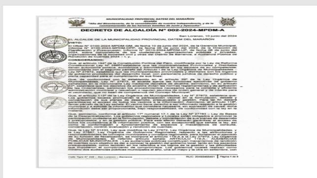 MUNICIPALIDAD PROVINCIAL DATEM DEL MARAÑON