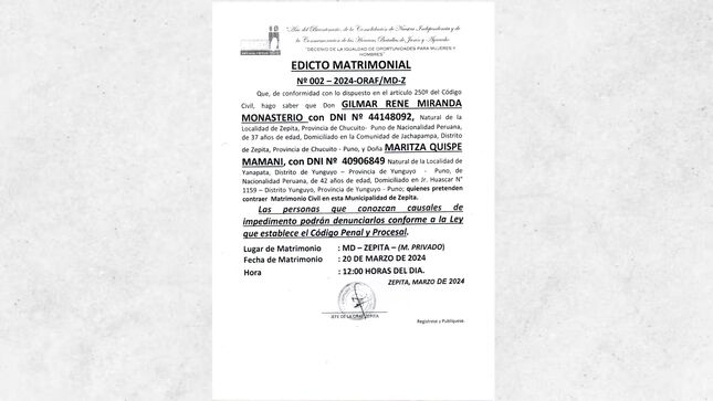 Edicto Matrimonial