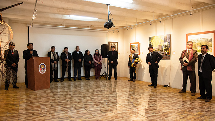 Ceremonia de inaugiración de exposición artística por el 36° aniversario de la Filial Checacupe 