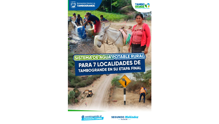 SISTEMA DE AGUA POTABLE RURAL PARA 7 LOCALIDADES DE TAMBOGRANDE ALCANZA EL 90%