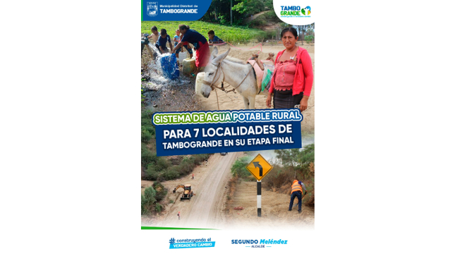 SISTEMA DE AGUA POTABLE RURAL PARA 7 LOCALIDADES DE TAMBOGRANDE ALCANZA EL 90%