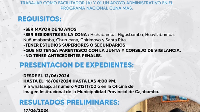 Atención convocatoria laboral