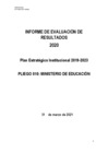 Vista preliminar de documento Informe de Evaluación de Resultados 2020 del Plan Estratégico Institucional 2019-2023