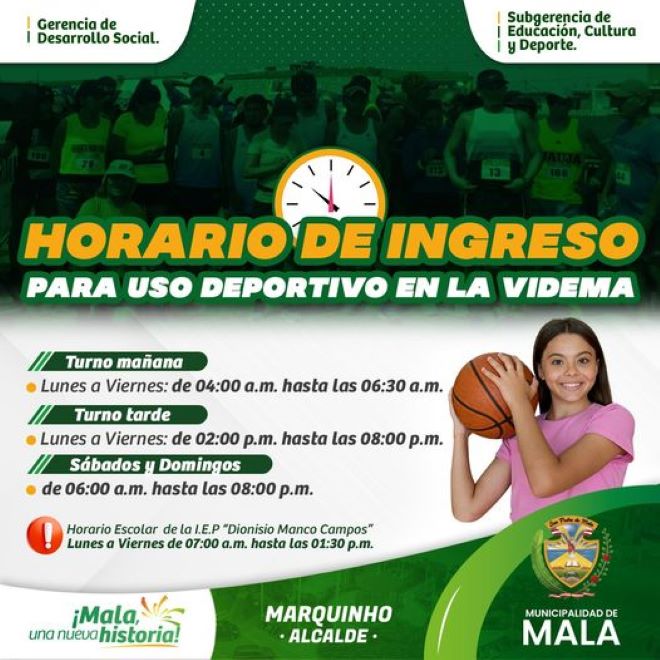 Horario de Ingreso para el Uso de la Videma