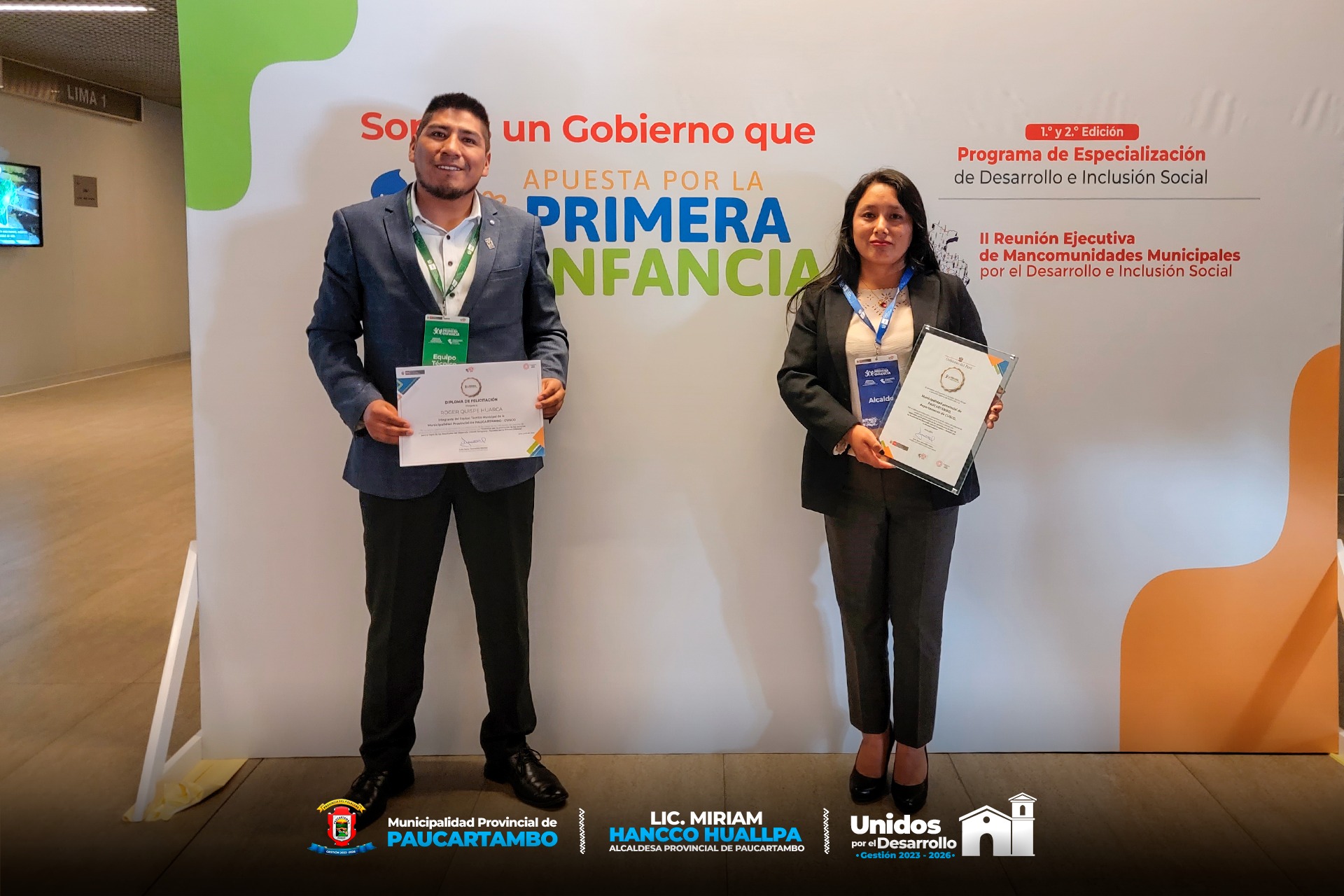 Archivo PDF de la Alcaldesa de la Municipalidad de Provincial de Paucartambo, Lic. Miriam Hancco Huallpa, Recibe Reconocimiento del Ministerio de Desarrollo e Inclusión Social por Trabajar en Favor de la Primera Infancia y la Lucha Contra la Anemia