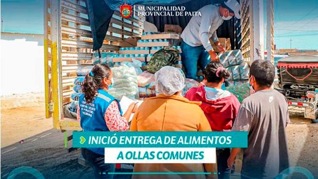 Municipalidad entregó alimentos de QALI WARMA a la olla común SR. DE LOS MILAGROS DEL A.H. SAN JUAN DE MIRAFLORES