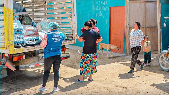 Municipalidad entregó alimentos de QALI WARMA a la olla común SR. DE LOS MILAGROS DEL A.H. SAN JUAN DE MIRAFLORES