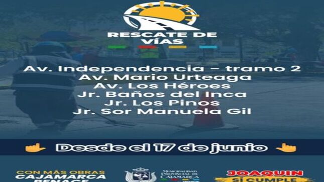 📌La actual gestión municipal liderada por el alcalde Joaquin Ramírez, continúa los trabajos de mantenimiento en toda la ciudad. Estos son los puntos que se trabajarán desde hoy 17 de junio. 