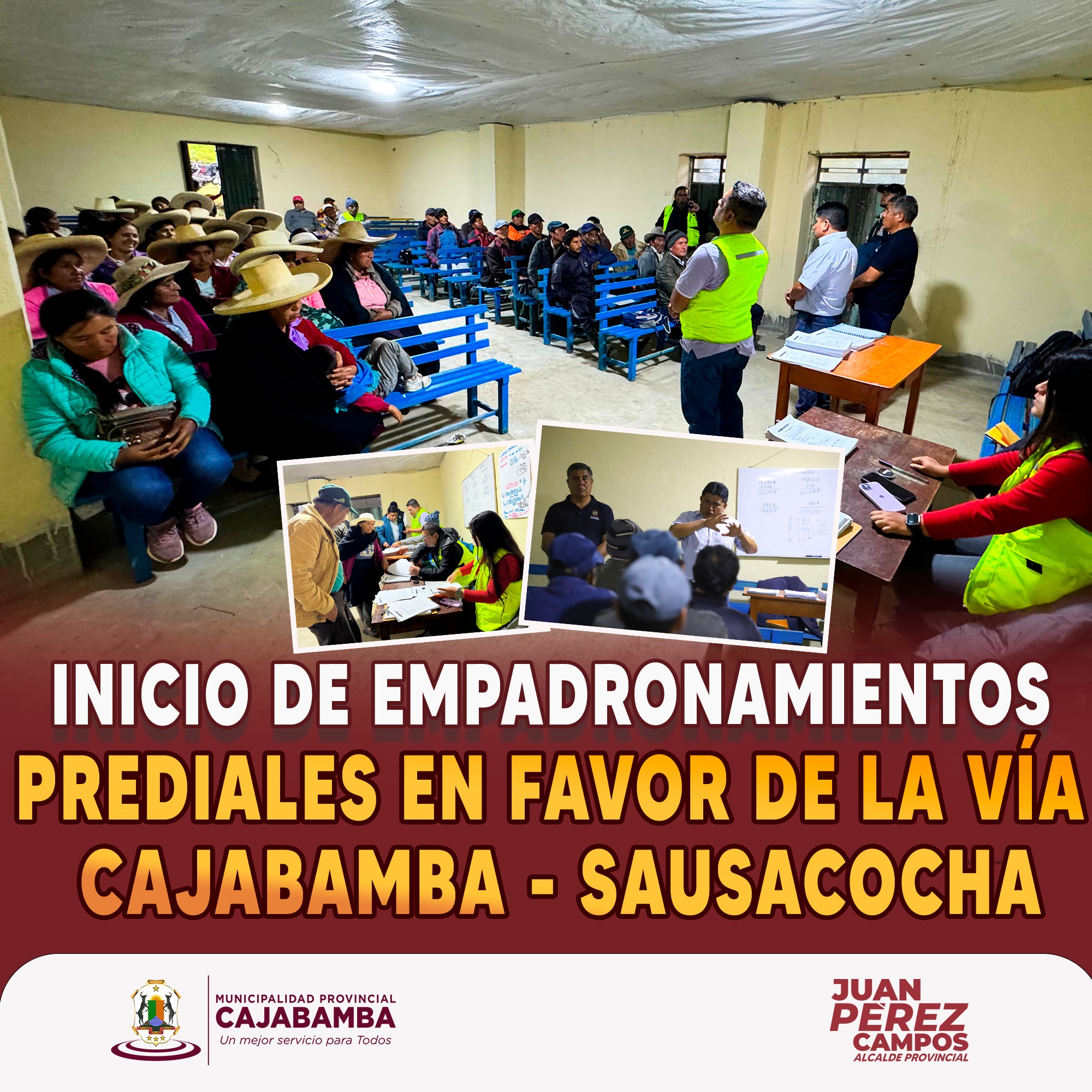 Inicio de empadronamientos prediales en favor de la vía Cajabamba - Sausacocha