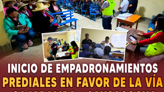 Inicio de empadronamientos prediales en favor de la vía Cajabamba - Sausacocha