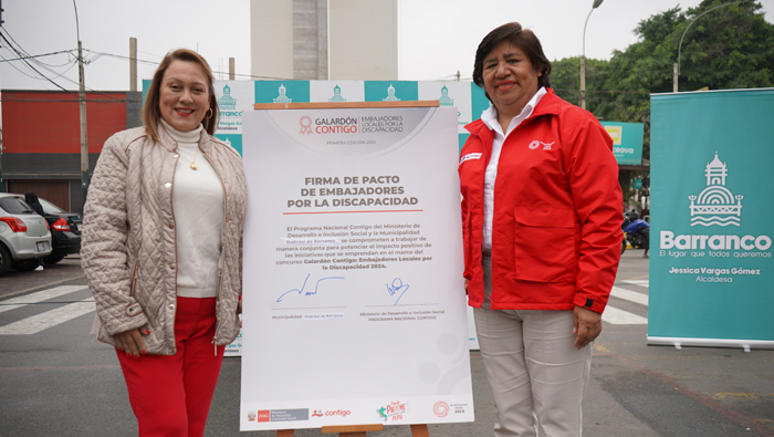 Programa Contigo y Municipalidad Distrital de Barranco firman pacto para fortalecer iniciativas en favor de las personas con discapacidad