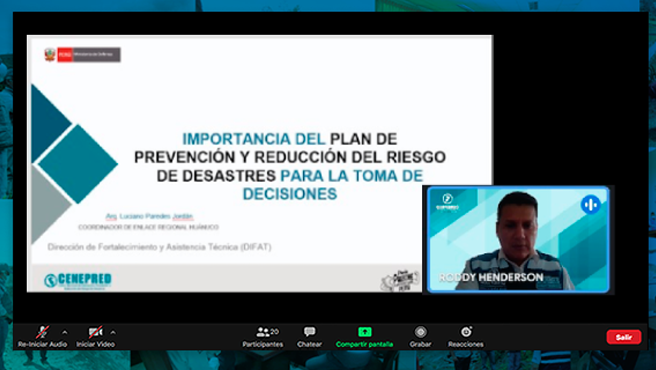 Cenepred brinda asistencia técnica virtual a 12 Gobiernos Locales de Huánuco