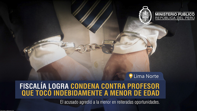 Fiscalía logra condena contra profesor que tocó indebidamente a menor de edad