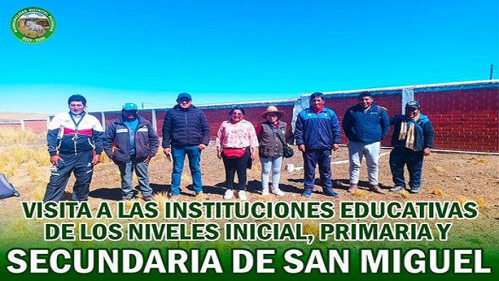 Visitas a las Instituciones Educativas de los Niveles Inicial, Primaria y Segundaria de San Miguel