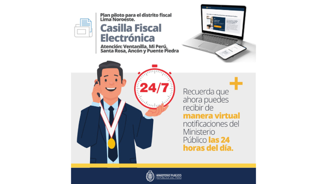 Ministerio Público implementa Casilla Fiscal Electrónica para distrito fiscal de Lima Noroeste