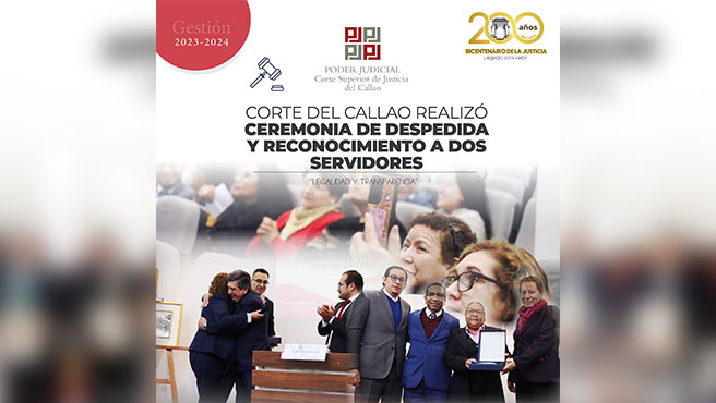 Corte del Callao realizó ceremonia de despedida y reconocimiento a servidores que cesna por límte de edad