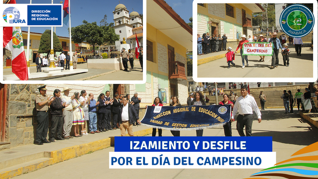 Diversas autoridades se reunieron en la plaza de la paz para participar del Izamiento y desfile por el día del campesino