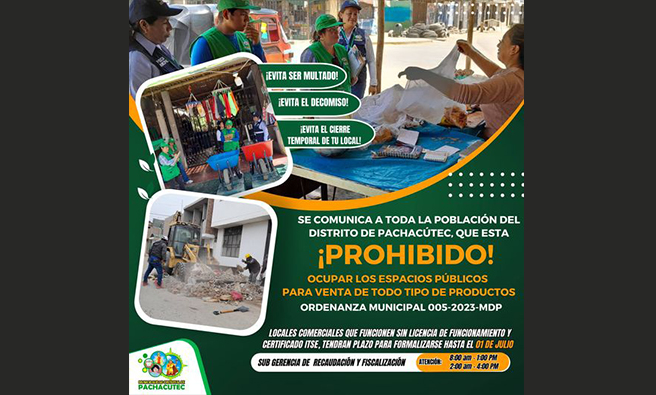 Prohibido ocupar espacios públicos