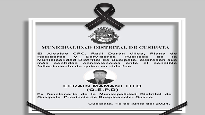 Nuestras Condolencias