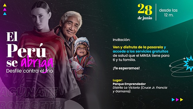 Minsa organiza campaña preventiva “El Perú se abriga, desfile contra el frío” este 28 de junio en el emporio comercial de Gamarra