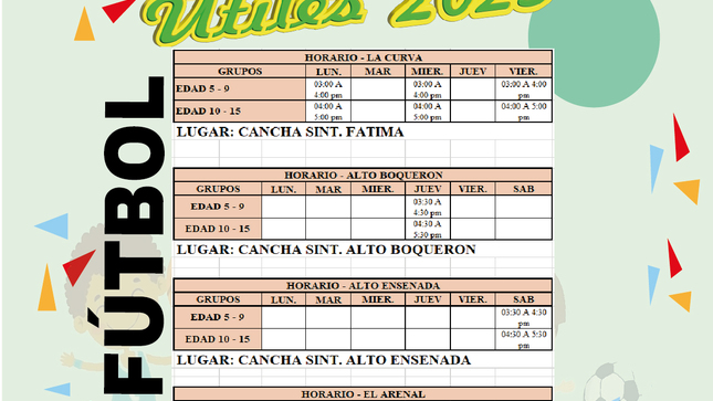 horario futbol