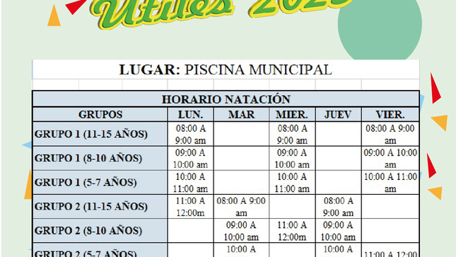 horario Natación
